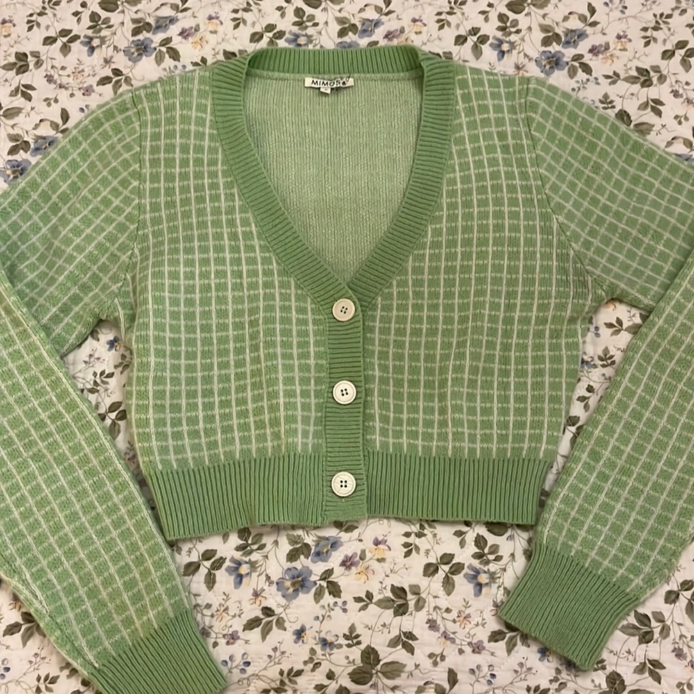 Mimosa Green Crop Sweater